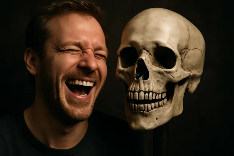 Macabere knipoog: waarom zwarte humor tegelijk bevrijdt en schuurt