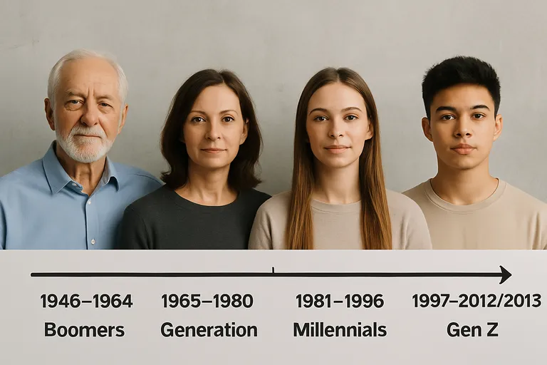 Van boomers via millennials naar GEN Z: de tijdlijn van generaties en gedrag